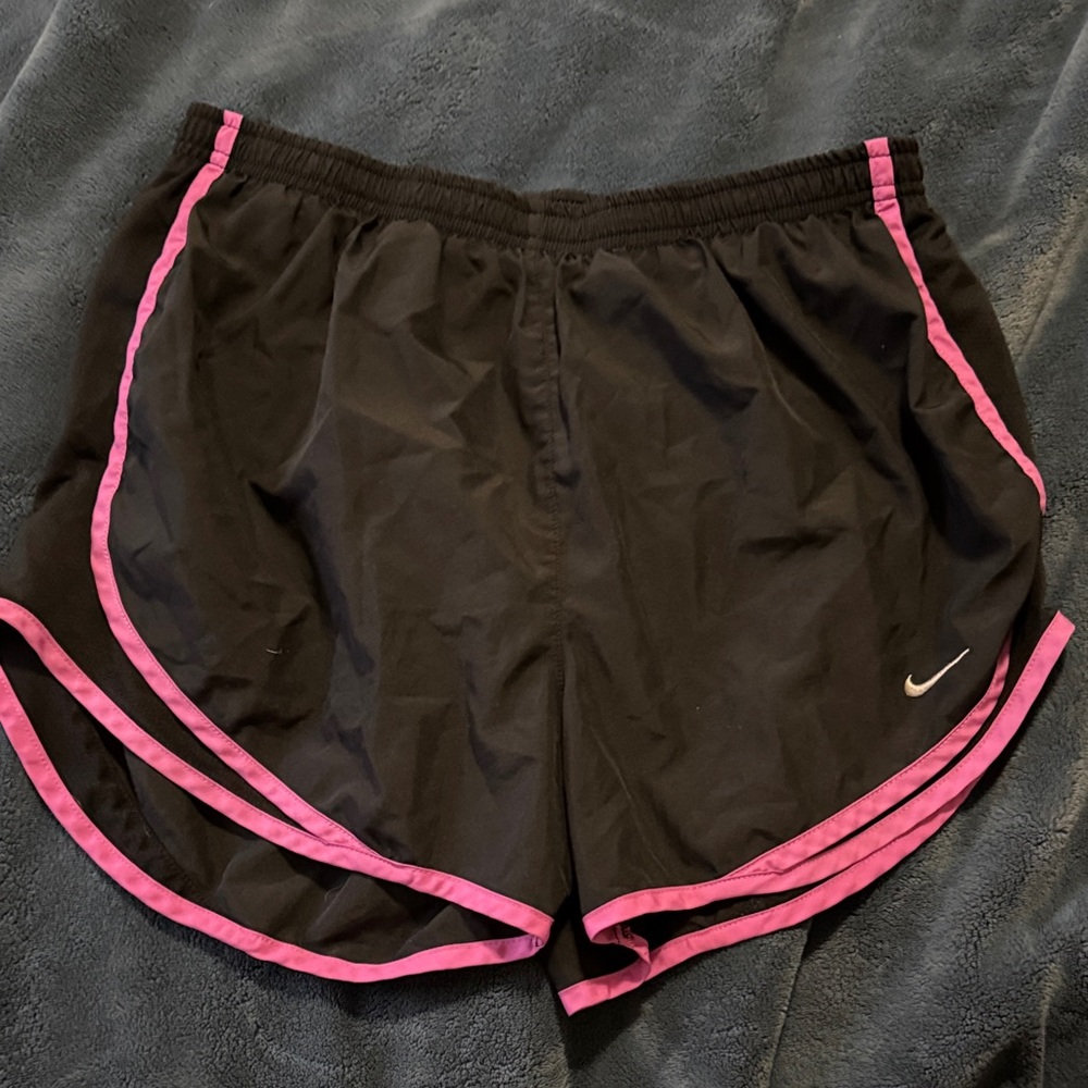 Nike Women's Black Shorts with Pink Accents